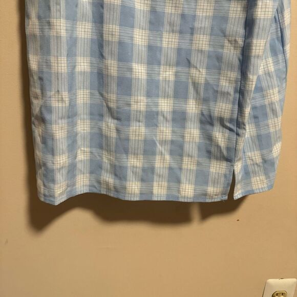 NWT Nordstrom BP Lola Plaid Square Neck Blue Sundress- Size Large - Picture 6 of 11